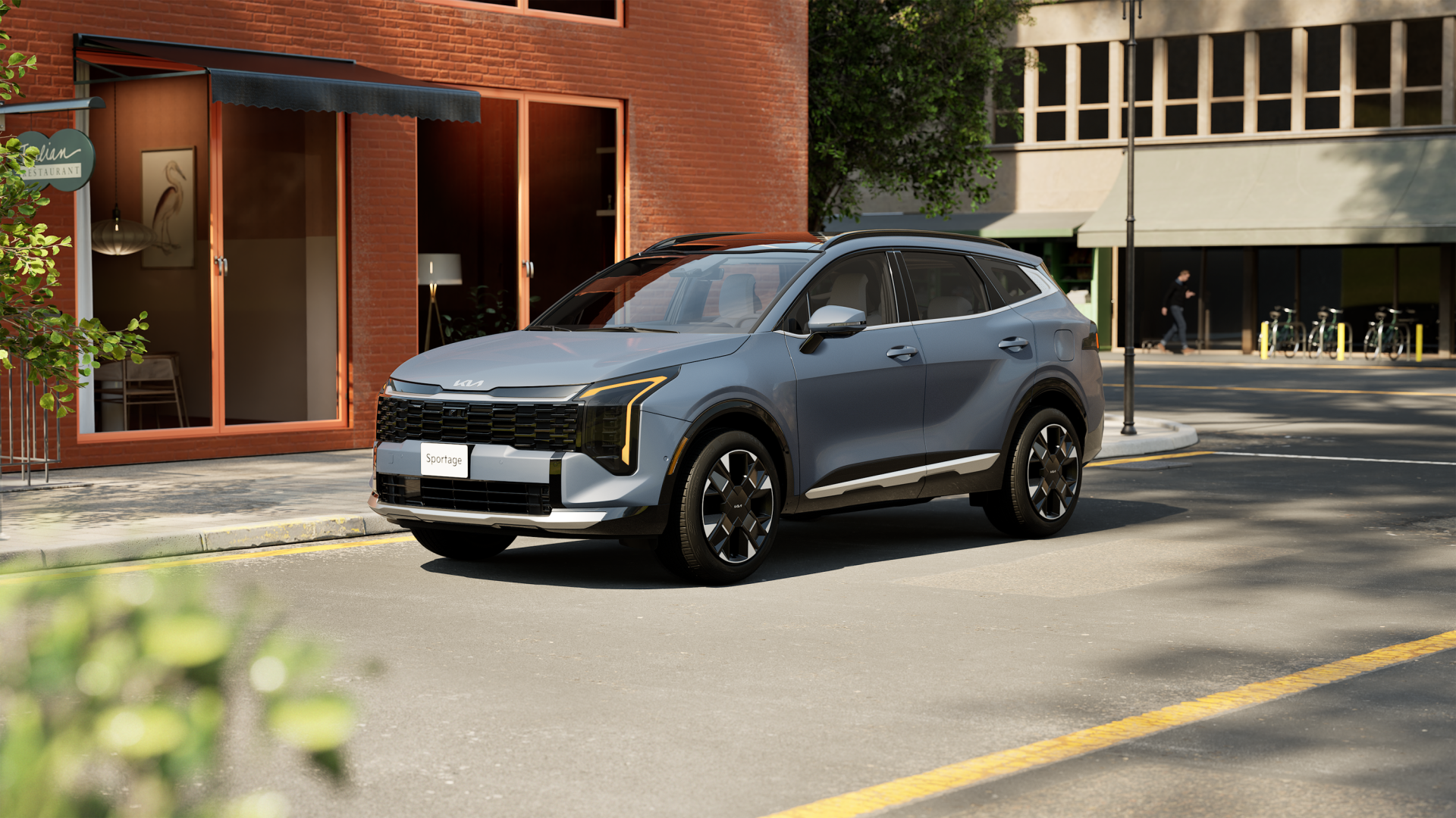 kia sportage grigia in contesto urbano