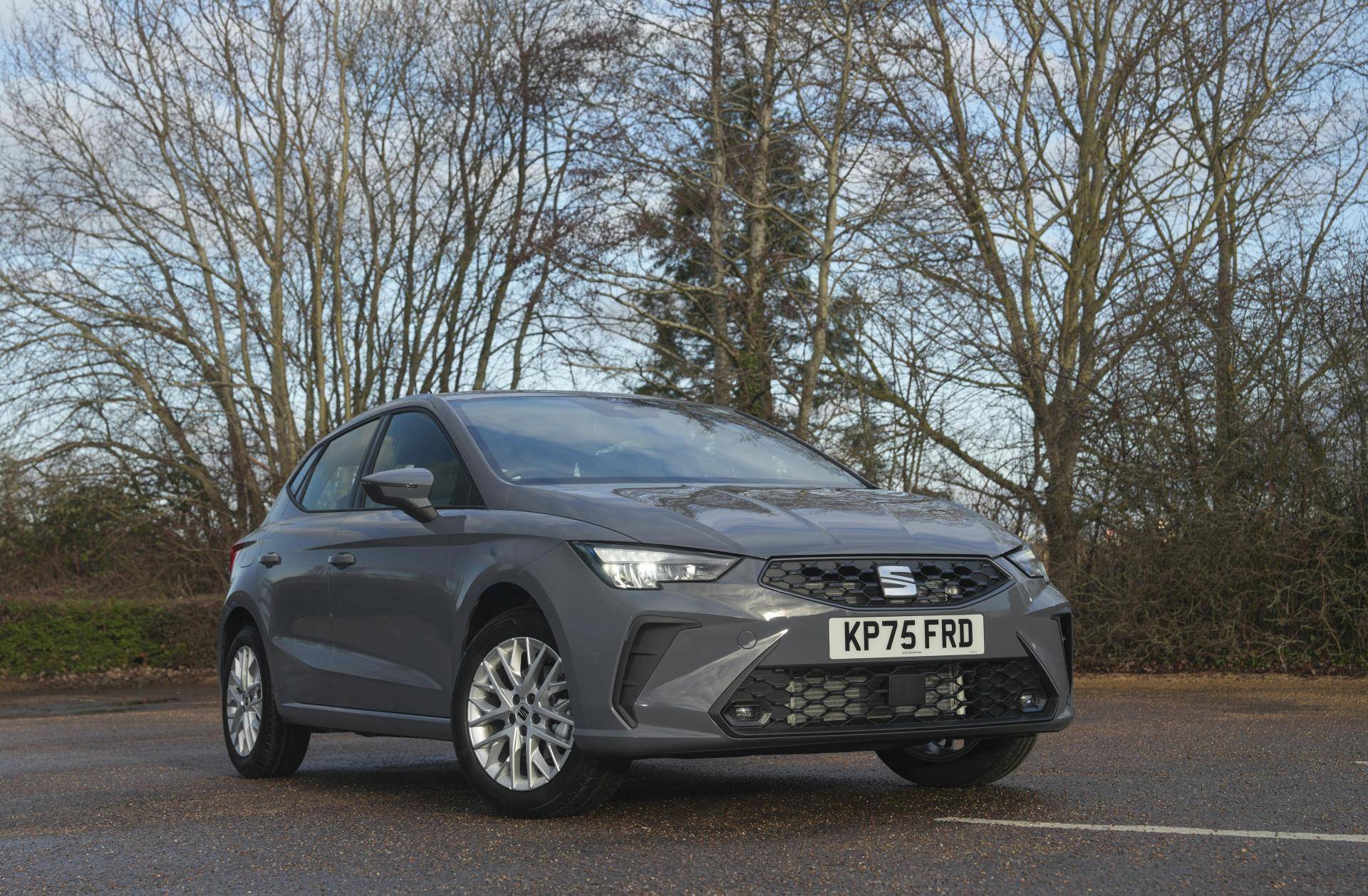 Seat Ibiza grigia esposta su strada